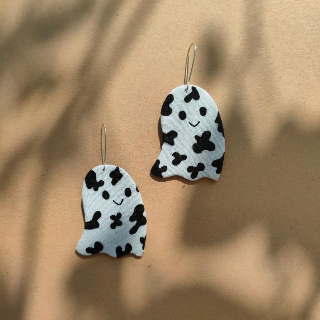 Cow-Print Ghost Earrings