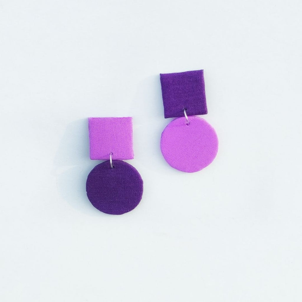 Circle & Square Earrings