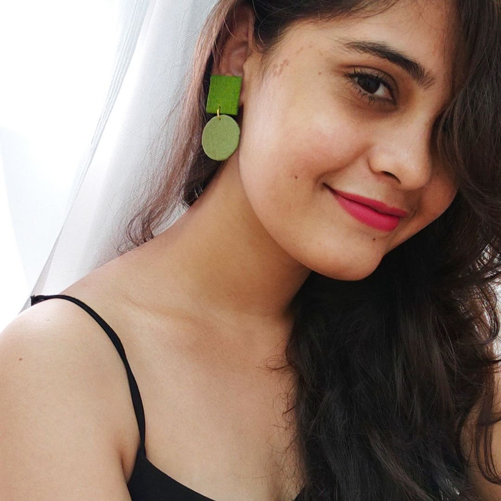 Circle & Square Earrings