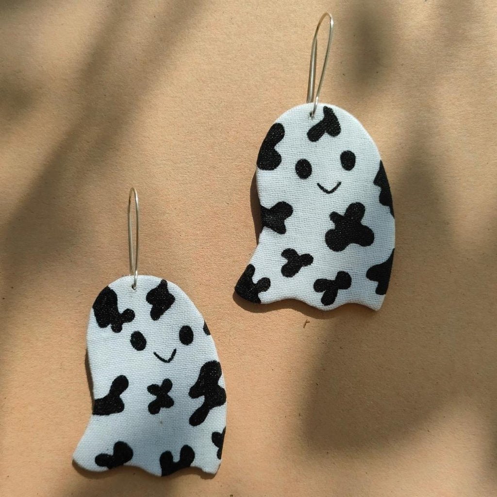 Cow-Print Ghost Earrings