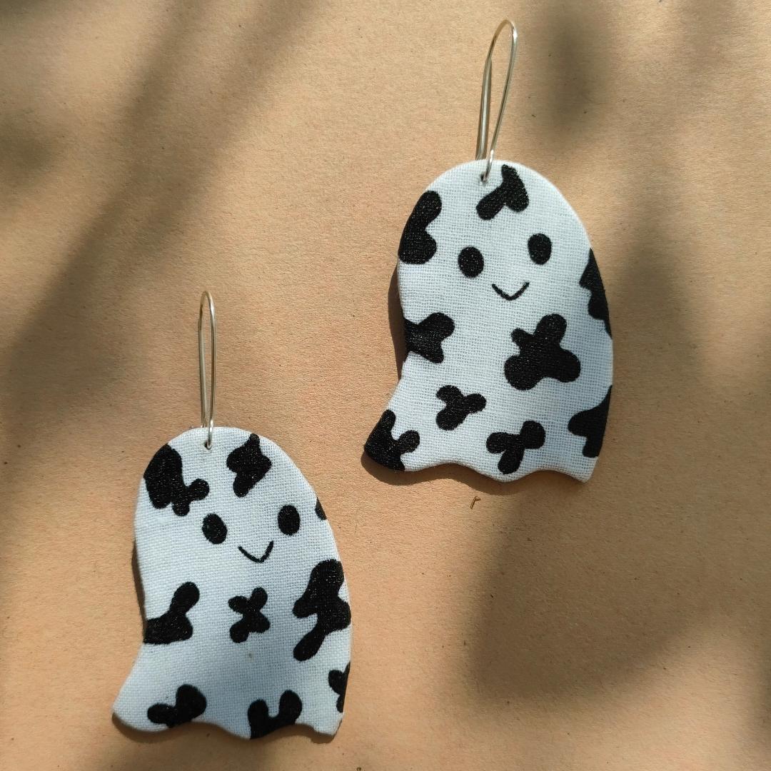 Cow-Print Ghost Earrings