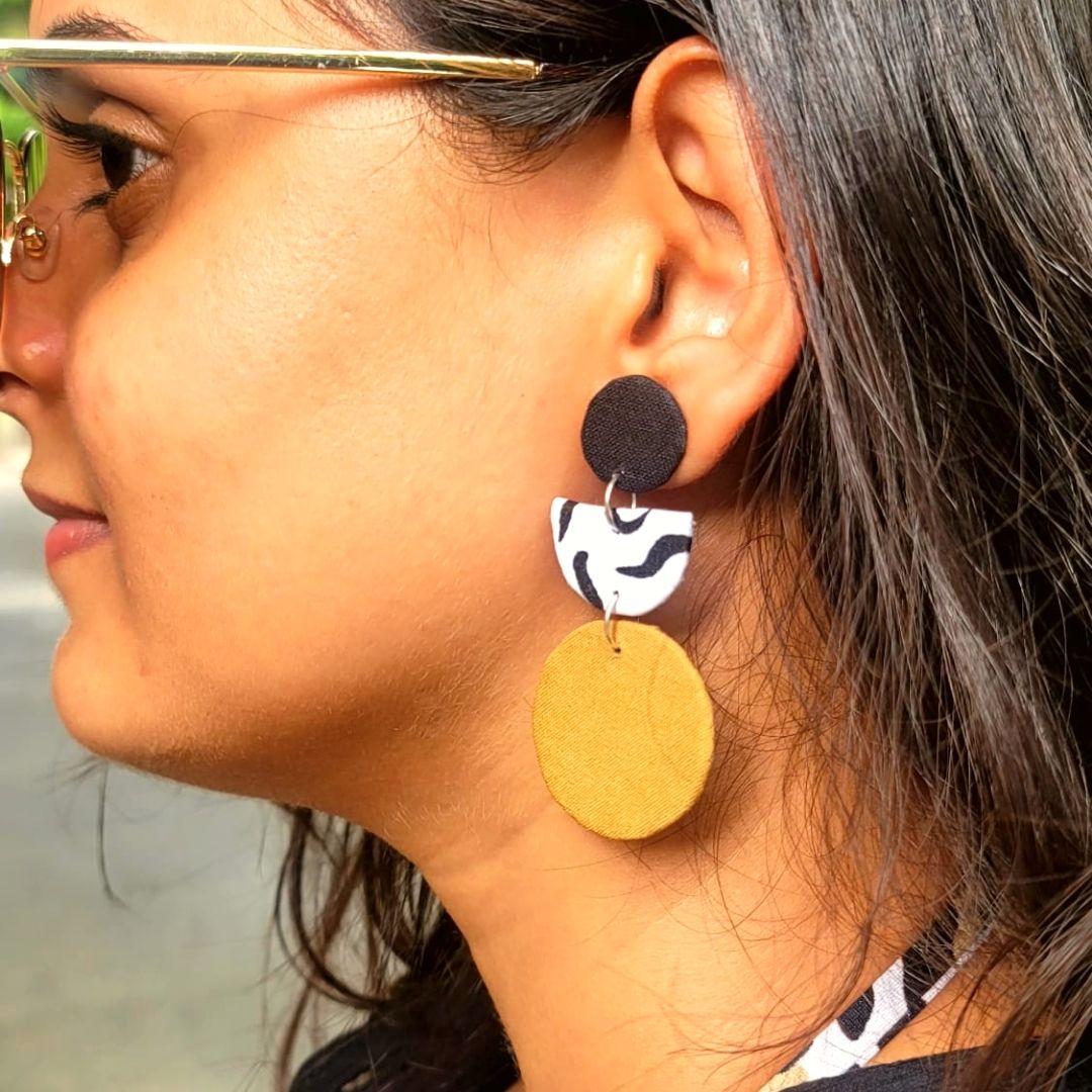 Golden Abstract Earrings