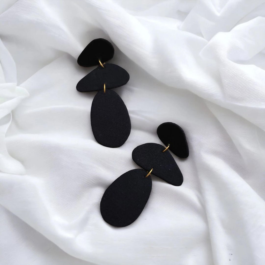 Black Pebble Earrings