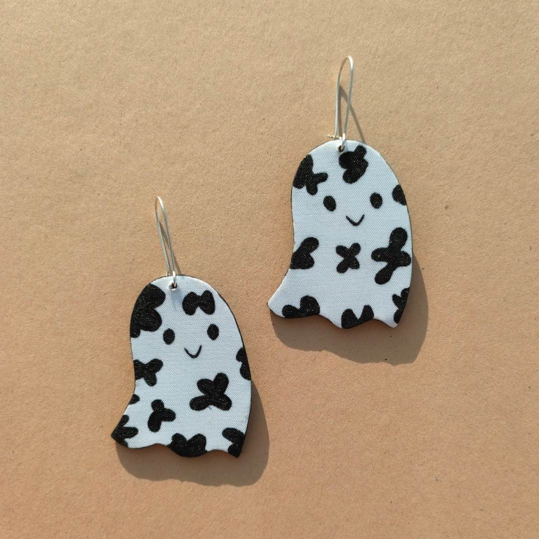 Cow-Print Ghost Earrings