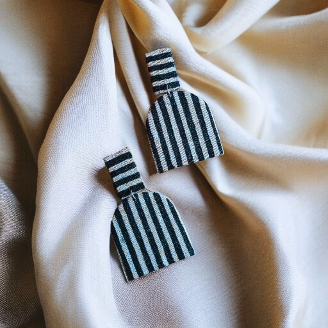 Striped Contemporary Earrings