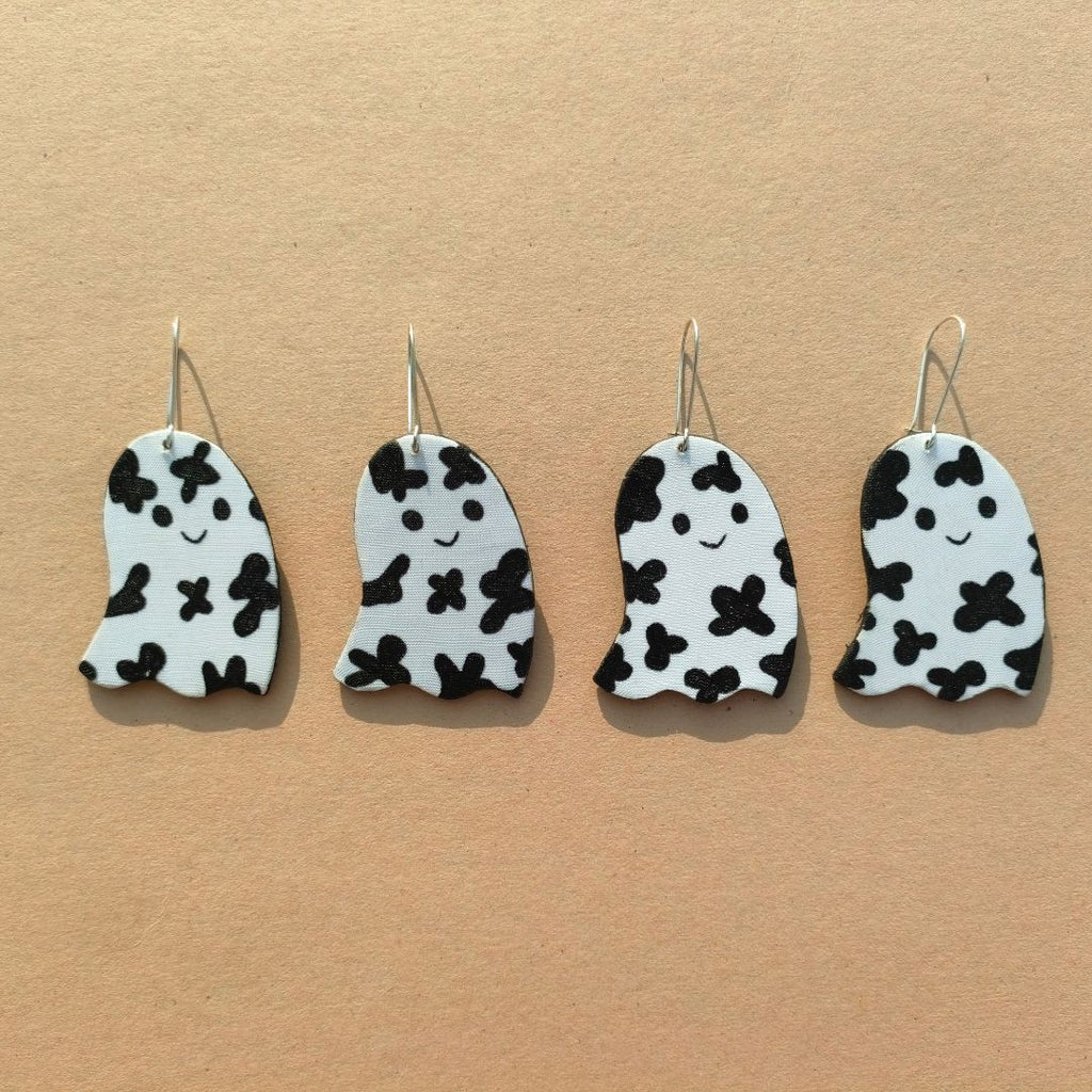 Cow-Print Ghost Earrings
