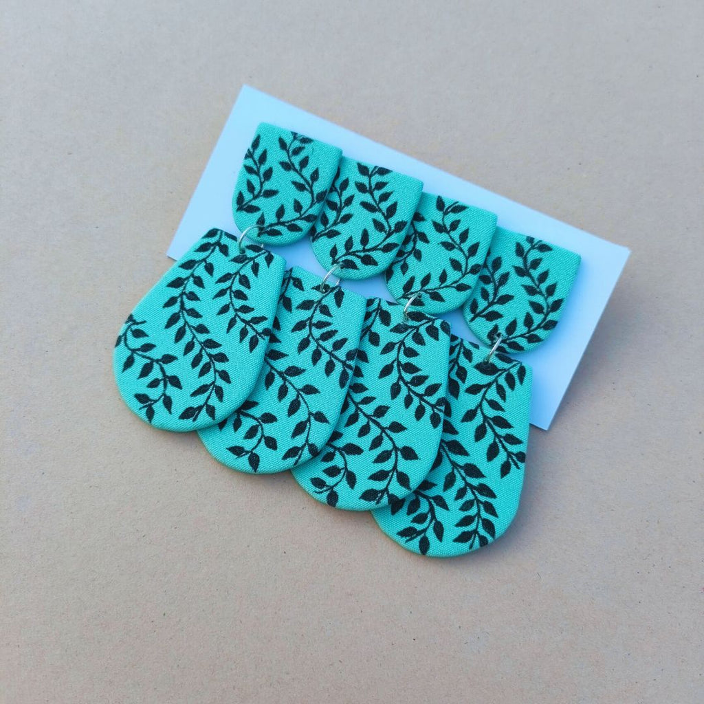 Sage Green Veil Earrings