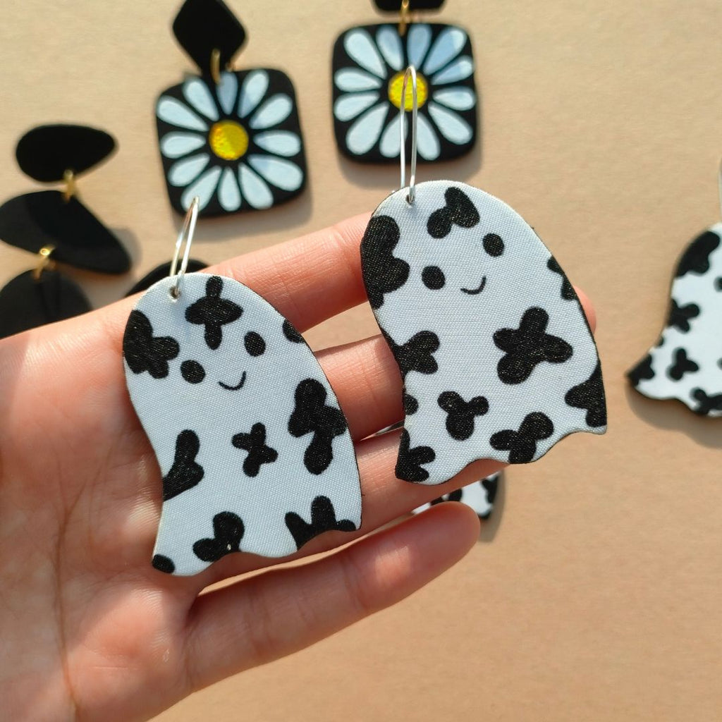 Cow-Print Ghost Earrings