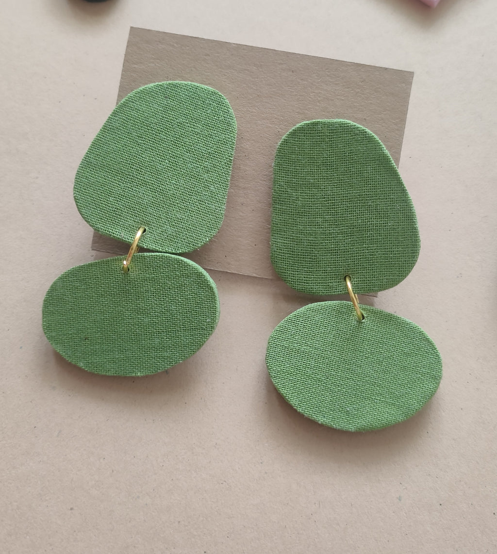 Pastel Green Pebble Earrings