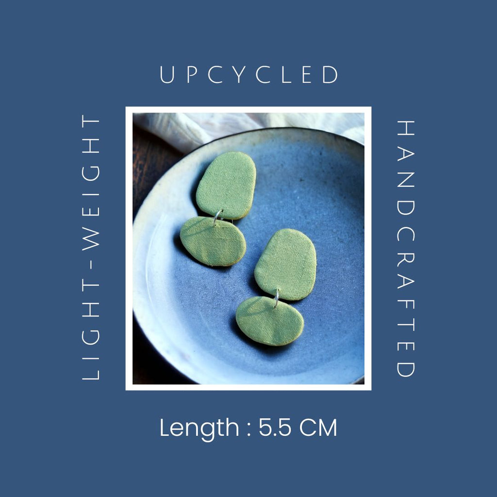 Pastel Green Pebble Earrings